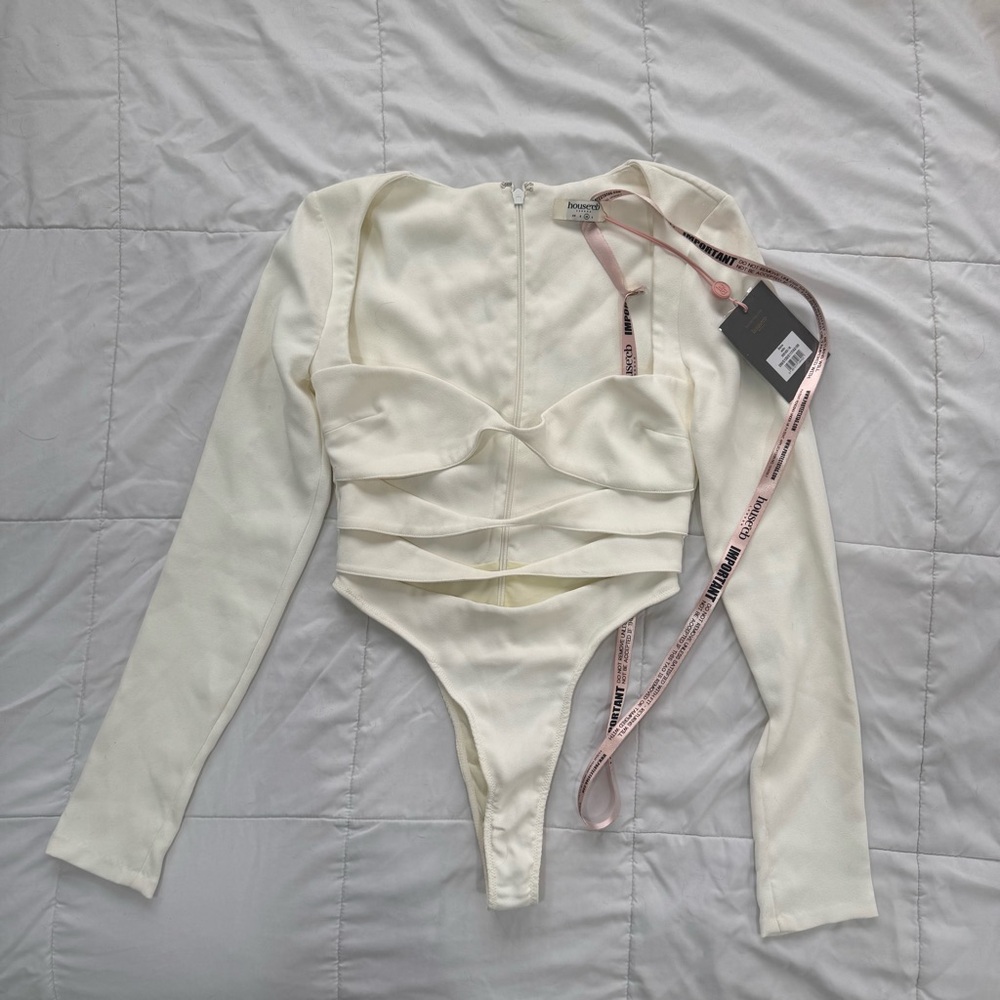 House of CB ivory Bodysuit Long Sleeve Top